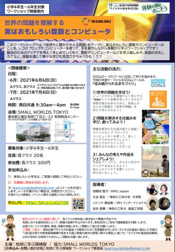 【終了】SMALL WORLDS TOKYO ワークショップ「世界の問題を理解する　実はおもしろい算数とコンピューター」