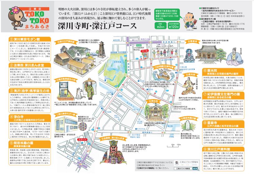 深川寺町・深江戸コース まちあるきモデルコースマップ【深川編】
