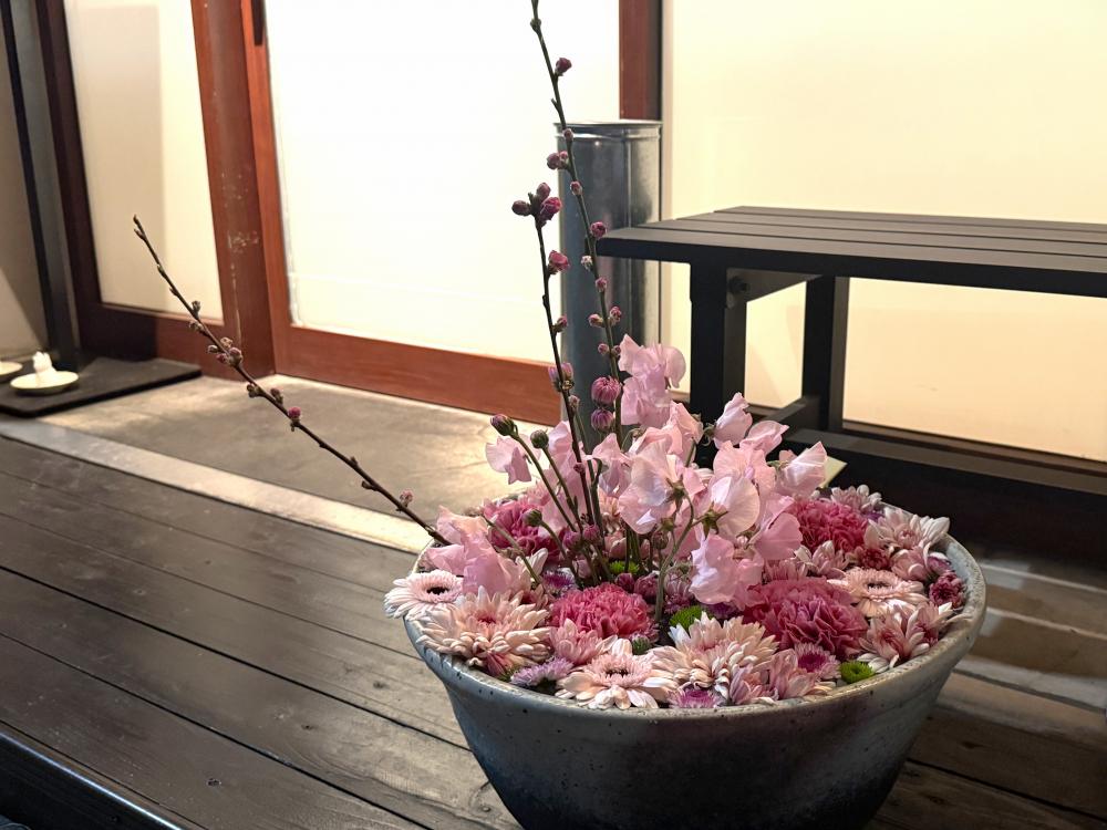 酒菜 桃の木 深川花手水